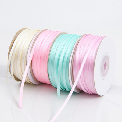 3mm στενή ποικιλία χρωμάτων Custom High Durability Polyester Satin Ribbon για συσκευασία δώρων
