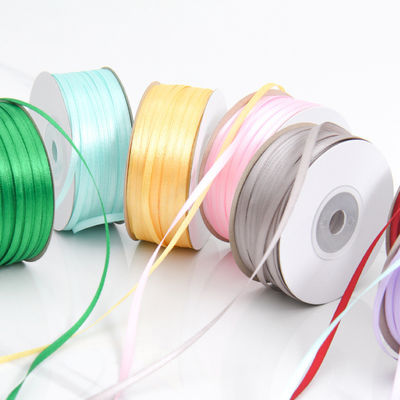3mm στενή ποικιλία χρωμάτων Custom High Durability Polyester Satin Ribbon για συσκευασία δώρων