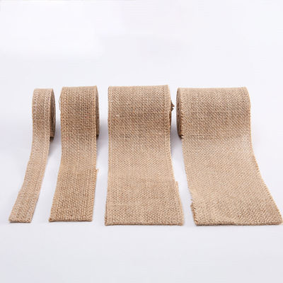 10 Yards Jute Burlap Ribbon Plain Woven Cut Edges Burlap Χριστουγεννιάτικη κορδέλα