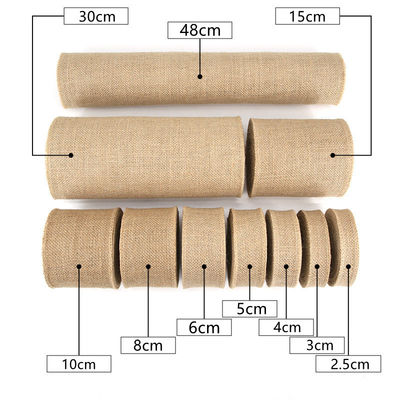 10 Yards Jute Burlap Ribbon Plain Woven Cut Edges Burlap Χριστουγεννιάτικη κορδέλα