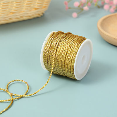 3 νήματα 2mm-10mm Polyester Nylon σκοινί Χρυσό νήμα αναμειγμένο για βραχιόλι