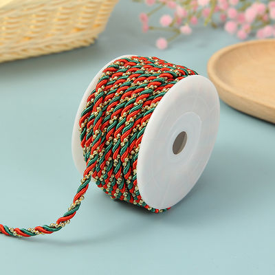3 νήματα 2mm-10mm Polyester Nylon σκοινί Χρυσό νήμα αναμειγμένο για βραχιόλι