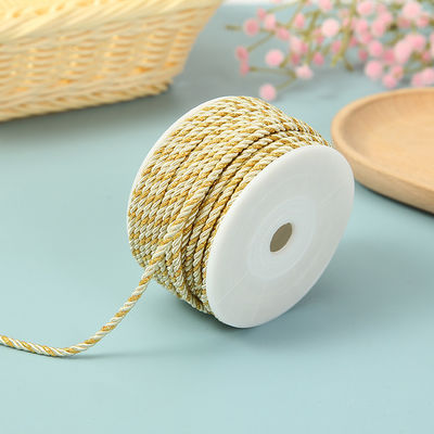 3 νήματα 2mm-10mm Polyester Nylon σκοινί Χρυσό νήμα αναμειγμένο για βραχιόλι