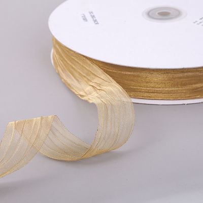 Συσκευή δώρων 25mm Organza Ribbon Κορέα 2,5cm Sheer Wired Ribbon