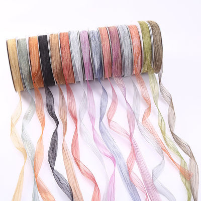 Συσκευή δώρων 25mm Organza Ribbon Κορέα 2,5cm Sheer Wired Ribbon