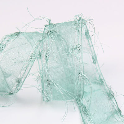 25mm-50mm Tassel Edge Polyester Organza Ribbon για την συσκευασία δώρων και διακόσμηση ενδυμάτων