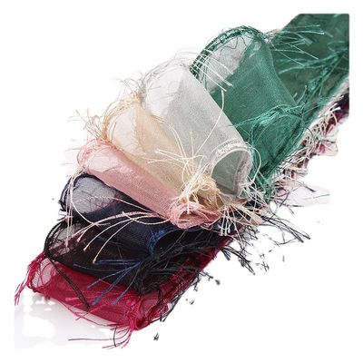 25mm-50mm Tassel Edge Polyester Organza Ribbon για την συσκευασία δώρων και διακόσμηση ενδυμάτων