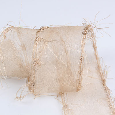 25mm-50mm Tassel Edge Polyester Organza Ribbon για την συσκευασία δώρων και διακόσμηση ενδυμάτων