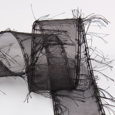 25mm-50mm Tassel Edge Polyester Organza Ribbon για την συσκευασία δώρων και διακόσμηση ενδυμάτων