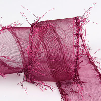 25mm-50mm Tassel Edge Polyester Organza Ribbon για την συσκευασία δώρων και διακόσμηση ενδυμάτων