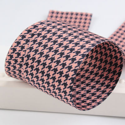 40 mm Double Face Polyester Hound Stooth Ribbon για την κατασκευή και διακόσμηση ρούχων