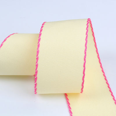 10mm-38mm ραμμένη ταινία από πολυεστέρα Grosgrain ISO9001 Solid Pattern