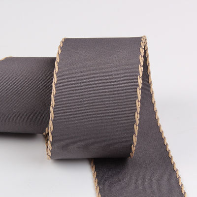 10mm-38mm ραμμένη ταινία από πολυεστέρα Grosgrain ISO9001 Solid Pattern