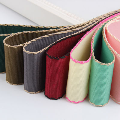 10mm-38mm ραμμένη ταινία από πολυεστέρα Grosgrain ISO9001 Solid Pattern
