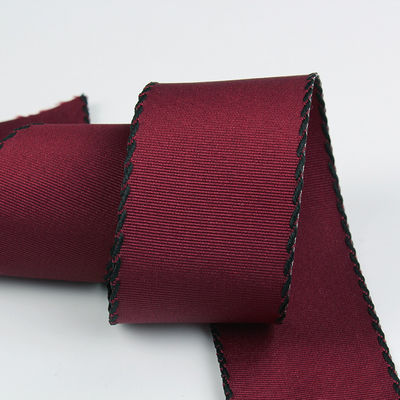 10mm-38mm ραμμένη ταινία από πολυεστέρα Grosgrain ISO9001 Solid Pattern