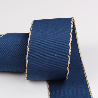 10mm-38mm ραμμένη ταινία από πολυεστέρα Grosgrain ISO9001 Solid Pattern