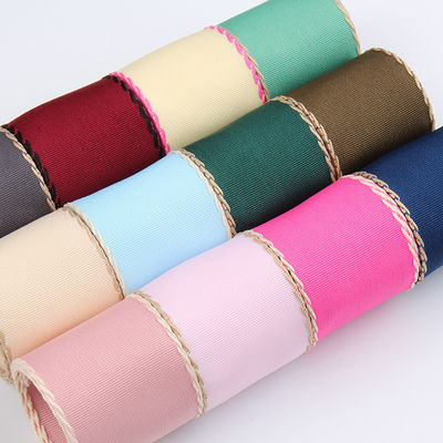 10mm-38mm ραμμένη ταινία από πολυεστέρα Grosgrain ISO9001 Solid Pattern