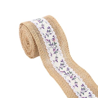 6.5cm Jute Burlap Ribbon Plain Satin Woven Edges 10 Yards Eco Friendly (Ευρωπαϊκό)