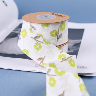 OEM Blossom Flower Art Τυπωμένη κορδέλα 40mm Custom Ribbon με λογότυπο