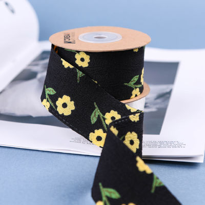OEM Blossom Flower Art Τυπωμένη κορδέλα 40mm Custom Ribbon με λογότυπο