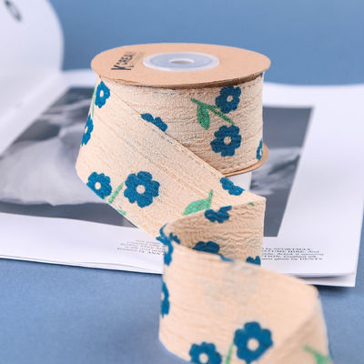 OEM Blossom Flower Art Τυπωμένη κορδέλα 40mm Custom Ribbon με λογότυπο