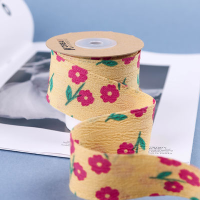 OEM Blossom Flower Art Τυπωμένη κορδέλα 40mm Custom Ribbon με λογότυπο