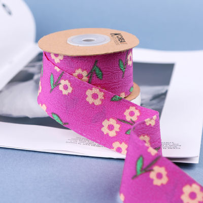 OEM Blossom Flower Art Τυπωμένη κορδέλα 40mm Custom Ribbon με λογότυπο