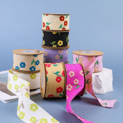 OEM Blossom Flower Art Τυπωμένη κορδέλα 40mm Custom Ribbon με λογότυπο