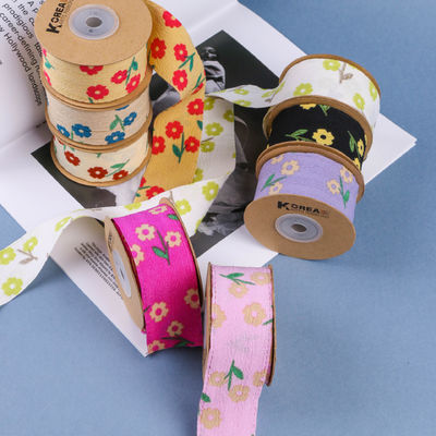 OEM Blossom Flower Art Τυπωμένη κορδέλα 40mm Custom Ribbon με λογότυπο