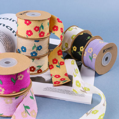 OEM Blossom Flower Art Τυπωμένη κορδέλα 40mm Custom Ribbon με λογότυπο