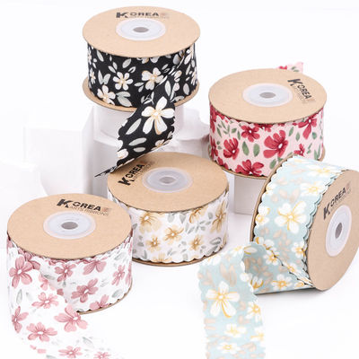 Φλωρική εξατομικευμένη κορδέλα Grosgrain Ρίμπαν Weave Edge Ρίμπαν για συσκευασία δώρων