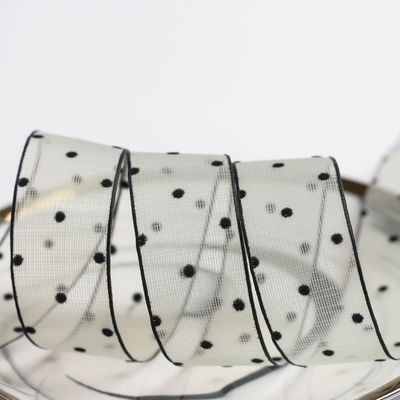 10mm-60mm Dot Velvet Wired Ribbon Έκτυψη διπλής όψης βελούδινης κορδέλας