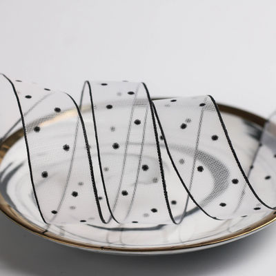 10mm-60mm Dot Velvet Wired Ribbon Έκτυψη διπλής όψης βελούδινης κορδέλας