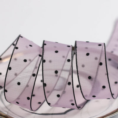 10mm-60mm Dot Velvet Wired Ribbon Έκτυψη διπλής όψης βελούδινης κορδέλας