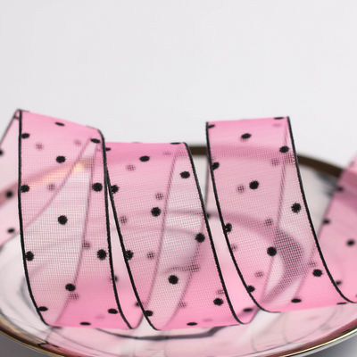 10mm-60mm Dot Velvet Wired Ribbon Έκτυψη διπλής όψης βελούδινης κορδέλας