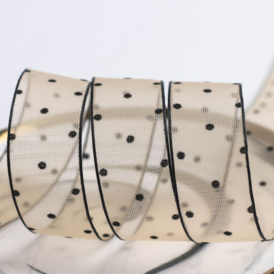 10mm-60mm Dot Velvet Wired Ribbon Έκτυψη διπλής όψης βελούδινης κορδέλας