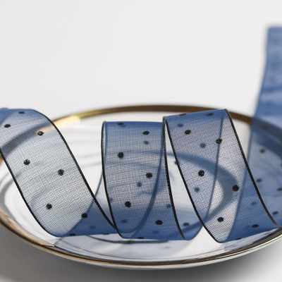 10mm-60mm Dot Velvet Wired Ribbon Έκτυψη διπλής όψης βελούδινης κορδέλας