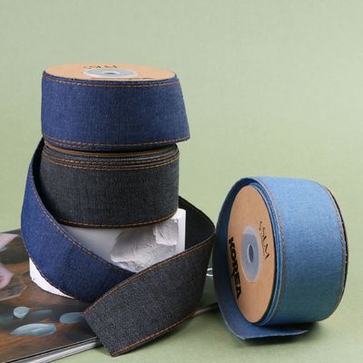 OEM ODM Blue Denim Jeans Ribbon 12mm-38mm Ribbon για τζιν