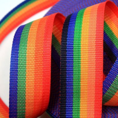 2cm 5cm Rainbow Webbing 0,5mm πάχος Υφασμένο Polypropylene Webbing