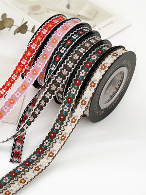 OEM ODM Floral Jacquard Τριμ 10mm-25mm Floral Jacquard Ribbon