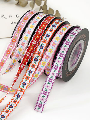 OEM ODM Floral Jacquard Τριμ 10mm-25mm Floral Jacquard Ribbon