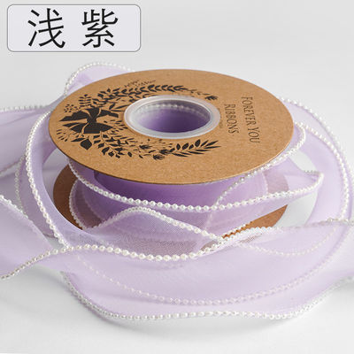 40mm Pearl Edge Polyester Organza Ribbon για πολυτελή συσκευασία δώρων