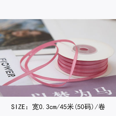 3mm Polyester Satin Ribbon Double Face High Density Satin Finish Poly Ribbon 3mm Polyester Satin Ribbon Διπλό πρόσωπο υψηλής πυκνότητας σατέν