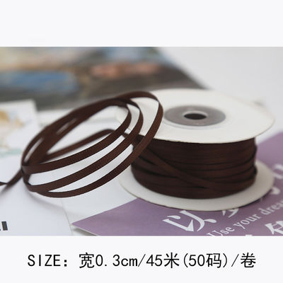 3mm Polyester Satin Ribbon Double Face High Density Satin Finish Poly Ribbon 3mm Polyester Satin Ribbon Διπλό πρόσωπο υψηλής πυκνότητας σατέν
