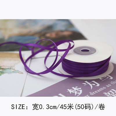 3mm Polyester Satin Ribbon Double Face High Density Satin Finish Poly Ribbon 3mm Polyester Satin Ribbon Διπλό πρόσωπο υψηλής πυκνότητας σατέν
