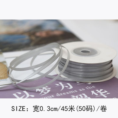 3mm Polyester Satin Ribbon Double Face High Density Satin Finish Poly Ribbon 3mm Polyester Satin Ribbon Διπλό πρόσωπο υψηλής πυκνότητας σατέν