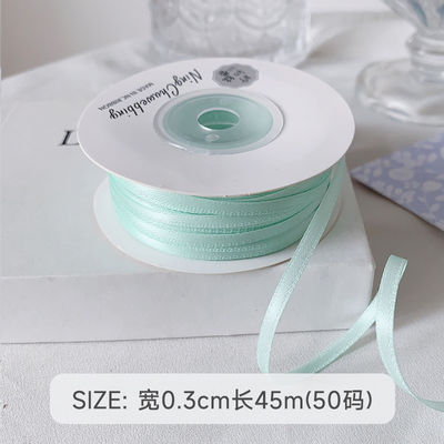 3mm Polyester Satin Ribbon Double Face High Density Satin Finish Poly Ribbon 3mm Polyester Satin Ribbon Διπλό πρόσωπο υψηλής πυκνότητας σατέν