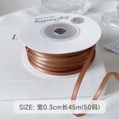 3mm Polyester Satin Ribbon Double Face High Density Satin Finish Poly Ribbon 3mm Polyester Satin Ribbon Διπλό πρόσωπο υψηλής πυκνότητας σατέν