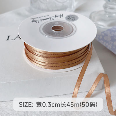 3mm Polyester Satin Ribbon Double Face High Density Satin Finish Poly Ribbon 3mm Polyester Satin Ribbon Διπλό πρόσωπο υψηλής πυκνότητας σατέν