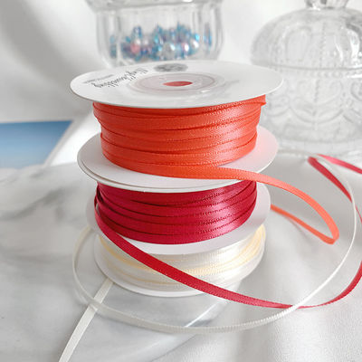 3mm Polyester Satin Ribbon Double Face High Density Satin Finish Poly Ribbon 3mm Polyester Satin Ribbon Διπλό πρόσωπο υψηλής πυκνότητας σατέν